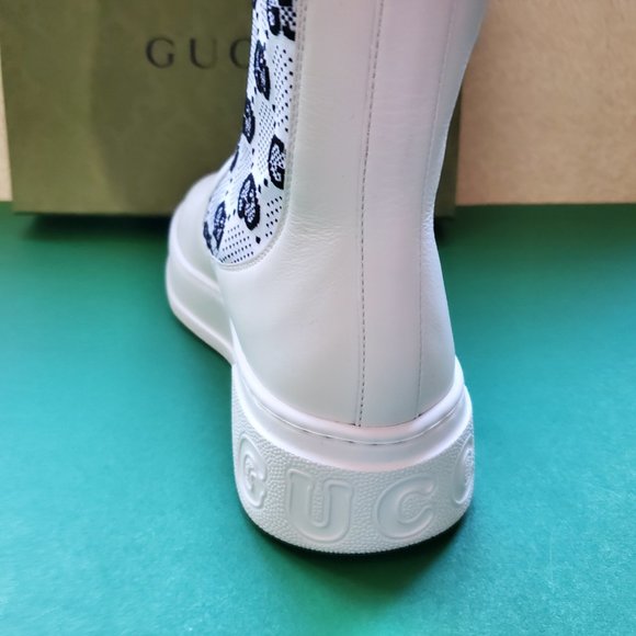 NIB Gucci Chelsea white leather slip on boots IT 39/ US 9 - Picture 5 of 8